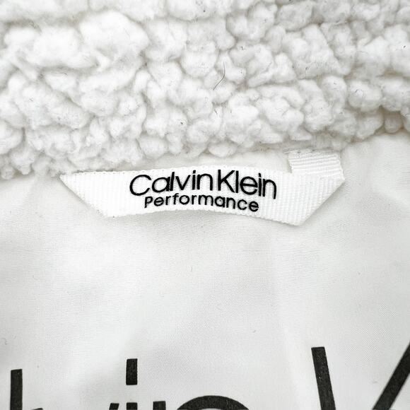 Calvin Klein Performance White Puffer/Sherpa Vest S - Picture 4 of 6